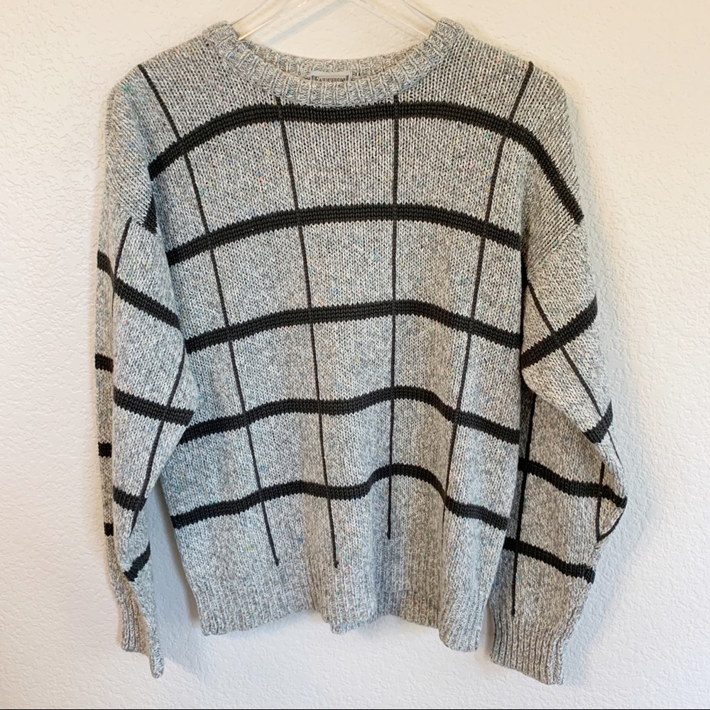 Vintage tweed pullover crew neck sweater